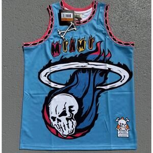 Men's NBA Miami Heat Dwyane Wade x LeBron James Jersey Brand X Blue Size XL